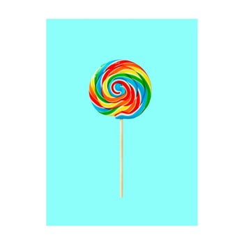 Poster Blue-Shaker Objets Cultes Lollypop, 30 x 40 cm