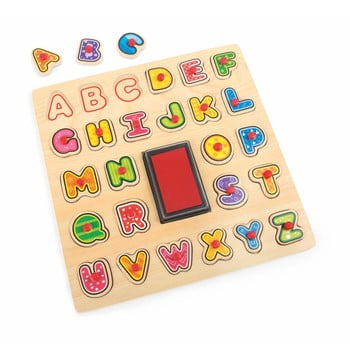 Joc din lemn legler abc stamp & puzzle