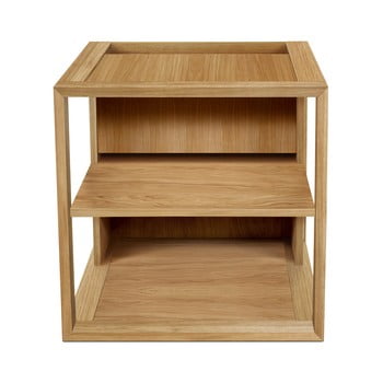 Masă auxiliară în decor de lemn de stejar woodman cube, 50 x 50 cm, maro