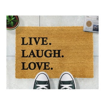Covoraș intrare din fibre de cocos artsy doormats live laugh love, 40 x 60 cm
