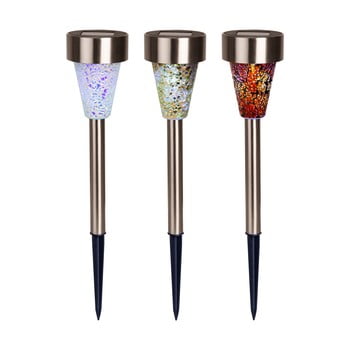 Set 3 corpuri de iluminat solare pentru exterior best season display solar lights mosaik
