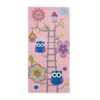 Covor țesut manual pentru copii think rugs hong kong pinkie, 70 x 140 cm, roz