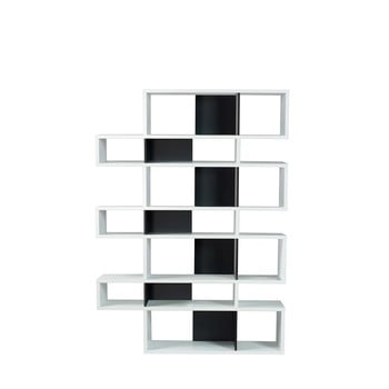 Bibliotecă temahome london, înălțime 220 cm, negru - alb