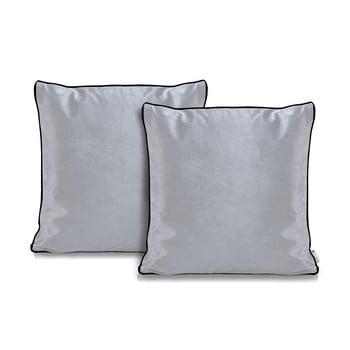 Set 2 fețe de pernă decoking rimavelvet silver, 45 x 45 cm, gri