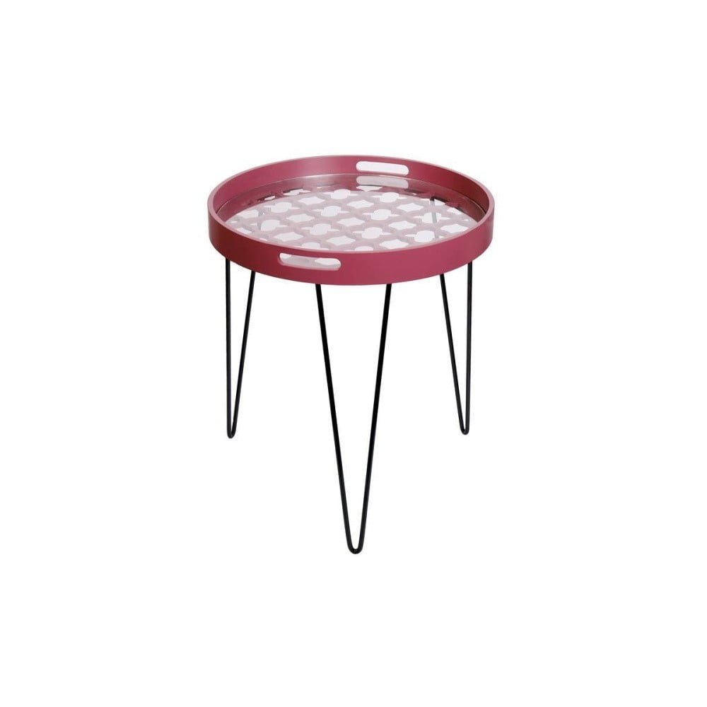 Červený ručně vyráběný odkládací stolek Vivorum Las Vegas
