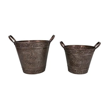 Set 2 ghivece de zinc antic line roses de provence