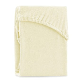 Cearșaf elastic pentru pat dublu ameliahome ruby light yellow, 220-240 x 220 cm, galben deschis