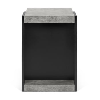 Măsuță temahome klaus cu finisaj care imită betonul și detalii negre