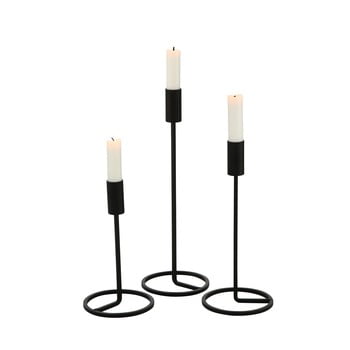 Set 3 sfeșnice boltze fio, negru