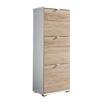 Pantofar cu sertare germania colorado, înălțime 132 cm, alb - natural