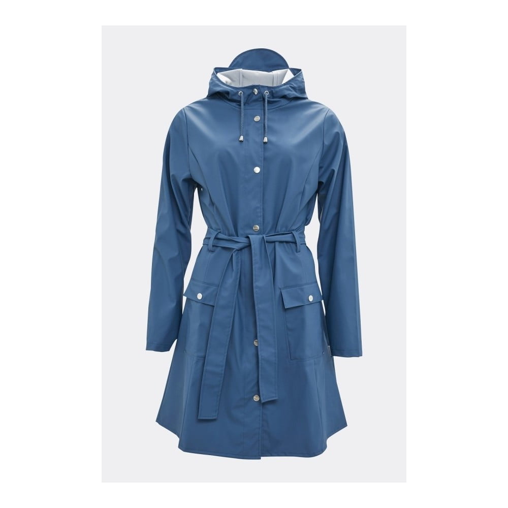 Modrý dámský plášť s vysokou voděodolností Rains Curve Jacket, velikost L / XL