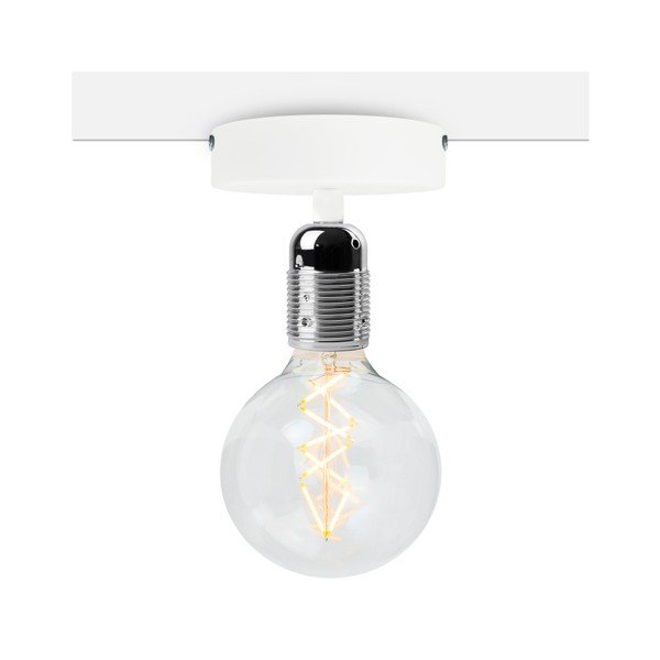 Bílé stropní svítidlo se stříbrnou objímkou Bulb Attack Uno Basic