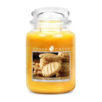 Lumânare parfumată în recipient de sticlă Goose Creek Butter Cookie, 150 ore de ardere