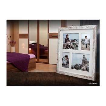 Ramă foto pentru 4 fotografii styler narvik shabby, 39 x 39 cm, gri - alb
