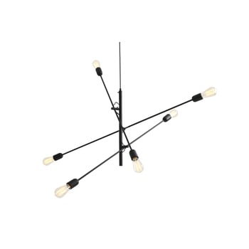 Lustră cu 6 becuri custom form twigo, negru
