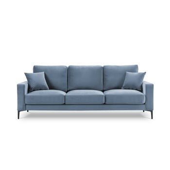 Canapea cu tapițerie din catifea kooko home harmony, 220 cm, albastru deschis