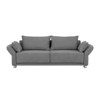 Canapea extensibilă cu 3 locuri și spațiu de depozitare Windsor & Co Sofas Casiopeia, gri deschis