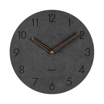 Ceas de perete din lemn karlsson dura, ⌀ 29 cm, negru