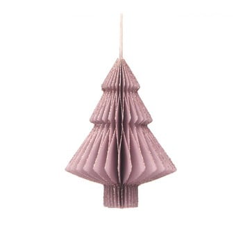 Decorațiune din hârtie pentru crăciun, formă brad only natural, lungime 10 cm, roz auriu