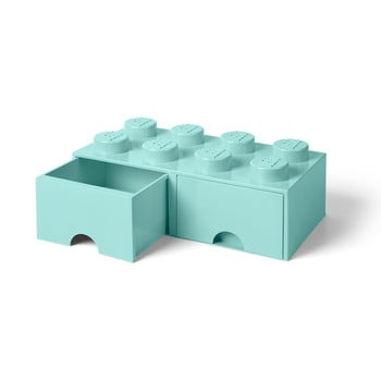 Cutie depozitare cu 2 sertare lego®, verde mentă