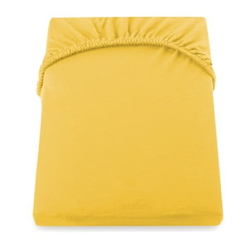 Cearșaf de pat galben decoking amber collection,180-200 x 200 cm