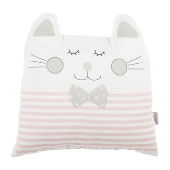 Pernă din amestec de bumbac pentru copii apolena pillow toy big cat, 29 x 29 cm, roz