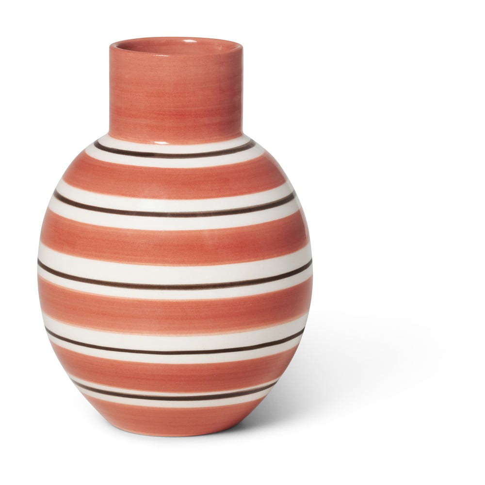 Růžovo-bílá keramická váza Kähler Design Nuovo, výška 14,5 cm