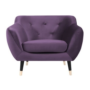 Fotoliu mazzini sofas amelie cu picioare negre, mov