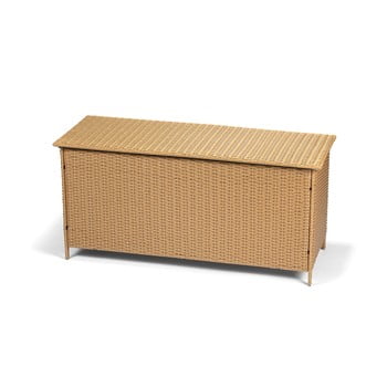 Ladă de depozitare din ratan pentru grădină timpana space, 130 x 61 cm, maro cappuccino