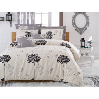Lenjerie de pat cu cearșaf efil beige grey, 200 x 220 cm, gri - bej