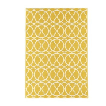 Covor foarte rezistent floorita interlaced, 133 x 190 cm, galben