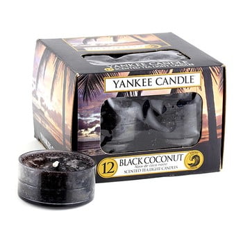 Set 12 lumânări parfumate yankee candle black coconut, timp de ardere 4 - 6 ore