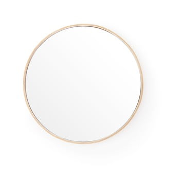 Oglindă de perete cu ramă din lemn de stejar wireworks glance, ⌀ 31 cm