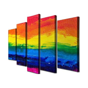 Tablou pe pânză din 5 piese colorful sunset