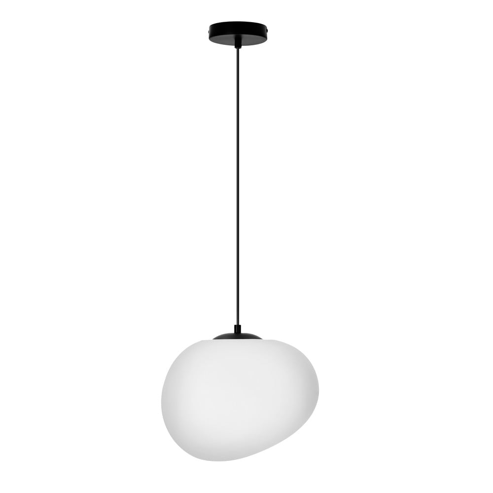 Černo-bílé závěsné svítidlo ø 30 cm Stones – Candellux Lighting