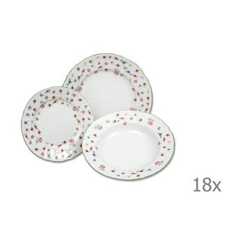 Set 18 farfurii din porțelan cu motive florale thun bernadotte