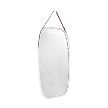 Oglindă de perete cu ramă albă pt living idylic, lungime 74 cm