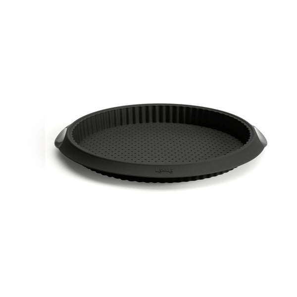 Černá silikonová forma s dírkami na quiche Lékué, ⌀ 28 cm