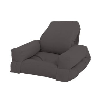 Fotoliu extensibil pentru copii karup design mini hippo dark grey, 65 x 140 cm, gri închis