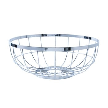 Bol de fructe pt living grid, Ø 28 cm, argintiu