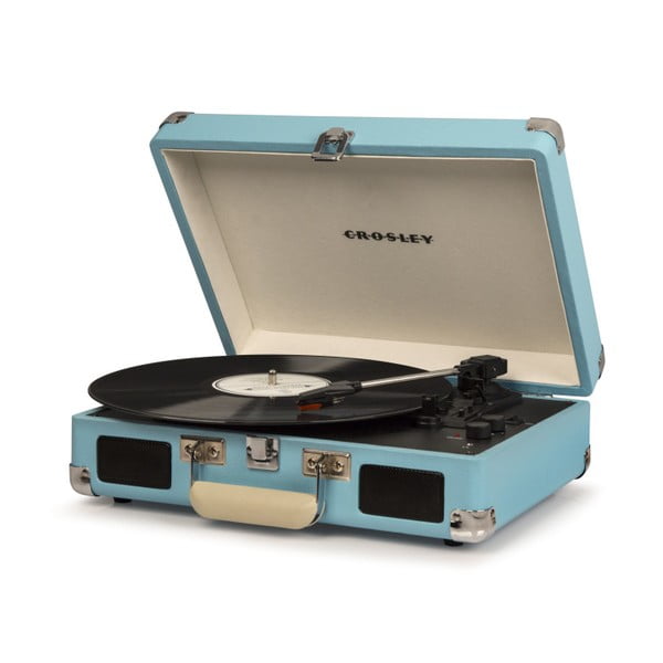 Světle modrý gramofon Crosley Cruiser Plus