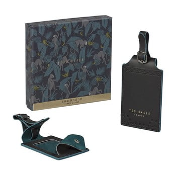 Set 2 etichete pentru bagaje Ted Baker Brogue Monkian, negru