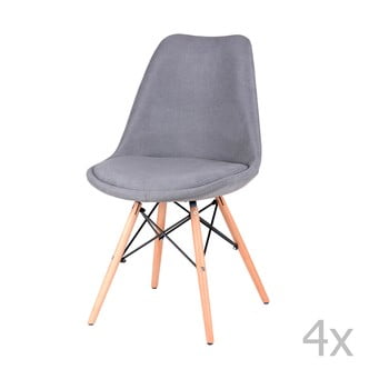 Set 4 scaune sømcasa lindy, gri