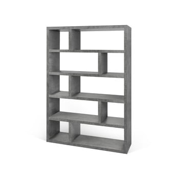 Bibliotecă în decor de beton temahome dublin, înălțime 173 cm, gri