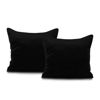 Set 2 fețe de pernă din bumbac DecoKing Amber Black, 40 x 40 cm, negru