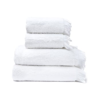 Set 2 prosoape de mâini și 2 de baie din 100% bumbac bonami, 50 x 90 + 70 x 140 cm, alb