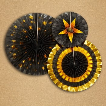 Set 3 ornamente din hârtie neviti glitz & glamour goldie