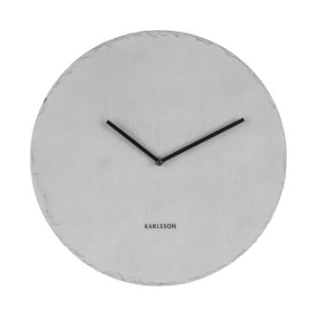 Ceas de perete din ardezie karlsson slate, ⌀ 40 cm, gri