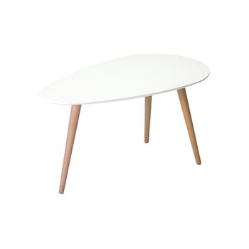 Măsuță de cafea cu picioare din lemn de fag furnhouse fly, 75 x 43 cm, alb