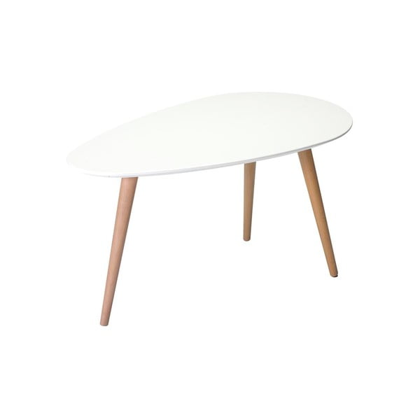 Bílý konferenční stolek s nohami z bukového dřeva Furnhouse Fly, 75 x 43 cm